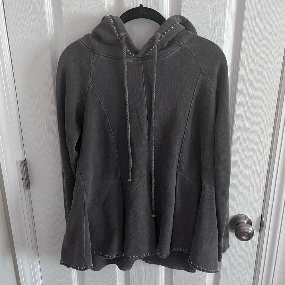 Pilcro by Anthropologie Women's Size M Beaded Hoodie Gray New Condition